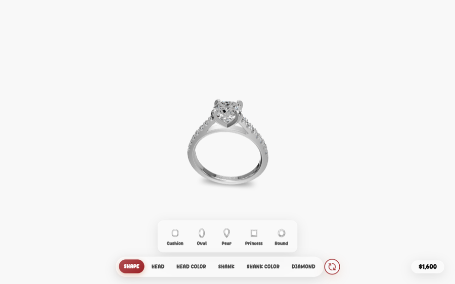 A ring configurator with 23 models.